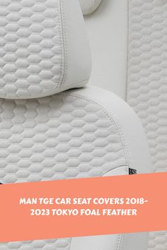 the seat covers are made from white leather