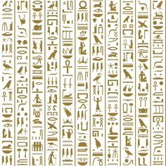 egyptian hierograms and symbols in gold on white stock photo, images and royalty