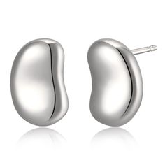 PRICES MAY VARY. Elevate your style with these exquisite sterling silver stud earrings for women. Their rhodium-plated finish adds brilliance and durability. Discover the allure of our bean-shaped stud earrings, crafted from premium sterling silver embodying modern elegance. Indulge in the luxury of Morgan & Paige's sterling silver stud earrings, meticulously crafted for exceptional quality and timeless beauty. Create a captivating ensemble by pairing these silver stud earrings with the matching White Gold Earrings With Shiny Finish For Gift, Sterling Silver Earrings With Shiny Finish As Gift, Rose Gold Earrings Studs, Womens Earrings Studs, Rose Gold Studs, Sterling Silver Studs, Matching Necklaces, Sterling Silver Earrings Studs, Silver Studs