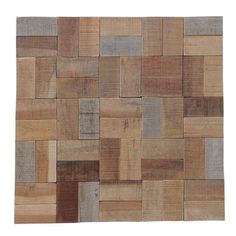 an area rug made out of wood with different colored squares on the top and bottom