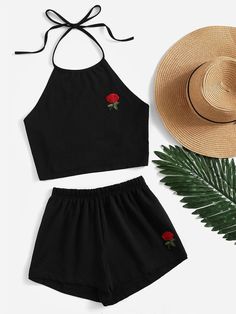 Chique Outfit, Stil Boho, Teenage Outfits, Tween Outfits, Crop Top Outfits, Halter Tops, Cute Swimsuits, Teenager Outfits, Cute Summer Outfits