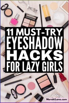 11 Genius Eyeshadow Hacks for Lazy Gals | Whether you're completely new to the world of makeup and want tips and step by step tutorials to teach you how to apply eyeshadow for beginners, or you're on the hunt for eyeshadow tips to help elevate your look in less time, this post has tons of ideas to help. We're sharing the best drugstore eyeshadow palettes, eyeshadow primer tips, makeup application tips, a quick eyeshadow eyeliner hack, and an easy smokey eye tutorial you'll love! How To Apply Eye Liner For Beginners Step By Step, Quick Eyeshadow Looks, Easy Smokey Eye Tutorial, Bright Eyeshadow Looks, Eyeshadow Hacks, Best Drugstore Eyeshadow, Easy Smokey Eye, Eyeshadow Guide, Drugstore Eyeshadow Palette