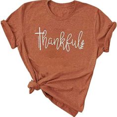 Cotton Blend Imported Pull On Closure Hand Wash Only Material: Cotton Blend, Soft And Comfortable Thankful Blessed Funny Graphic T-Shirt, Vintage Blessed Tees, Thanksgiving Short Sleeve Shirt, O-Neck Casual Blouse Thanksgiving Tshirts, Thanksgiving Shirts For Women, Tshirts Women, Blessed Shirt, Thankful Shirt, Short Sleeve Shirt Women, Concert Shirts, Thanksgiving Shirts, Christian Shirts