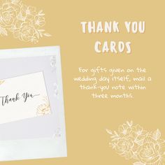 Gold theme thank you card for any occasion Party Timeline, Wishes For The Bride, Wedding Day Schedule, Groom Card, Wedding Notes, Wine Bottle Labels, Thank You Card Template, Wedding Invitation Paper, Wedding Thank You Cards