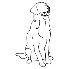 a black and white drawing of a dog