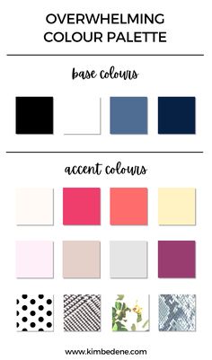 the color scheme for different colors and patterns