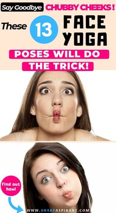 Does having chubby cheeks bother you? Want to know how to get rid of face fat naturally? Check out our 10+ face slimming yoga exercises to help you do that via www.sharpaspirant.com #facial #facialfitness #faceyoga #yoga #yogaposes #yogafitness #fitness