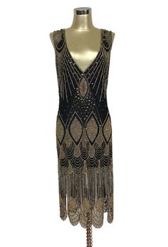 Sleek, sexy, and bold, our Starlet Gown has been a customer favorite since it was... 1920s Looks, 1920's Flapper, Beaded Party Dress, Mesh Gown, 1920s Flapper, Hip Ups, Vintage Beaded Dress, Beaded Gown, Large Bust