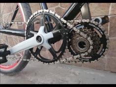 a close up of a bike chain and gear