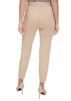 Fashioned in a slim silhouette, these ankle-length pants from Tommy Hilfiger add chic style to your wardrobe. | Tommy Hilfiger Women's Pintuck Slim Leg Ankle Pants, Sand, 4 Fitted Tommy Hilfiger Bottoms For Fall, Tommy Hilfiger Fitted Bottoms For Fall, Tommy Hilfiger Straight Leg Spring Pants, Tommy Hilfiger Tapered Leg Workwear Bottoms, Tommy Hilfiger Pants For Spring Workwear, Tommy Hilfiger Spring Trousers, Spring Cropped Leg Fitted Dress Pants, Spring Ankle-length Elastane Dress Pants, Tommy Hilfiger Fitted Tapered Leg Bottoms