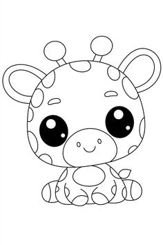 a cute little cow with big eyes sitting on the ground coloring pages for kids, printable