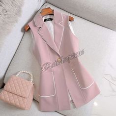 Office Lady Pink Long Vest Women Single Button Slim Waistcoat V-Neck Pocket Vest   Color:Black,Pink Material:Polyester Asian Size: S-3XL Description : Friendly Tips: The size is measured by hands, please allow minor error of measurement. Photo color might be a little different from the actual product due to color display of different monitors.             Payment 1. We accept PAYPAL only. 2. Payment must be made within 7 days of auction closing (Unpaid dispute will automatically open when item i Long Blazer Vest, Suit Vest Women, Sleeveless Blazer Vest, Female Jacket, Sleeveless Blazer, Sleeveless Suit, Pink Suit, Long Vests, Long Blazer