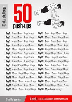 the 50 push ups workout poster