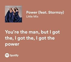 two women in dresses with the words power feat stormzy little mix