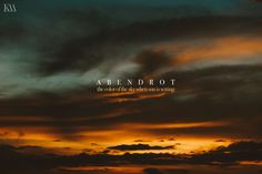 an orange and blue sky with the words aendrot above it