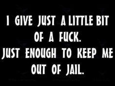 i give just a little bit of a f k, just enough to keep me out of jail