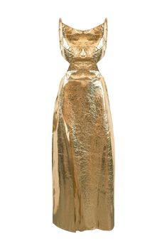 Dazzle in the luxurious texture and glistening shine of our Lupe Gold Metallic Maxi Dress. Featuring a premium fabric that catches the light, a convenient rear zip fastening, and alluring cut out back detail, this dress is the epitome of glamour and sophistication. Elevate your style and turn heads with this show-stopping dress. 97% Polyester, 3% Elastane. Hand wash. Metallic Crease Care: First turn the garment inside out on a flat surface or ironing board. Set your iron to the COOLEST setting ( Gold Metallic Dress, Gala Outfits, Maxi Dress Sale, Disco Outfit, Dresses Xxl, Metallic Dress, Dress C, Gold Dress, Sleeveless Maxi Dress