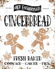 an old fashioned gingerbread sign is shown