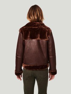 Shearling Aviator Jacket, Cropped Faux Leather Jacket, Fur Leather Jacket, Aviator Jacket, Edgy Design, Leather Product, Aviator Jackets, Trend Report, Faux Leather Jacket