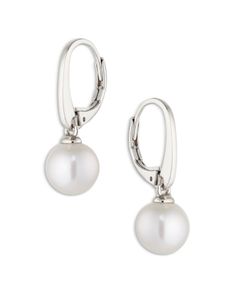 Nadri Cultured Genuine Freshwater Pearl Small Drop Earrings Elegant White Gold Earrings With Lever Back, Elegant White Lever Back Earrings, Elegant White Jewelry With Lever Back, Small Drop Earrings, Online Earrings, Fresh Water, Freshwater Pearls, Jewelry Accessories, Pearl Earrings