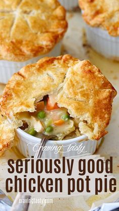 homemade chicken pot pie with text overlay