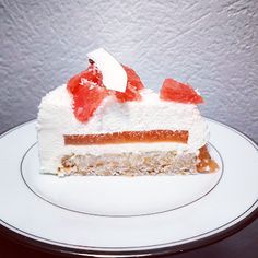 a piece of cake sitting on top of a white plate