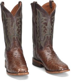 "Embrace luxury with this exquisite Ostrich skin boot from our George Strait Collection. The genuine Ostrich leather vamp provides a distinctive texture, while the full-grain leather shaft, detailed with intricate stitching, adds a touch of classic Wester George Strait, Work Boots Men, Ostrich Leather, Justin Boots, Best Western, Work Boots, Western Boots, Full Grain Leather, Accessories Shop