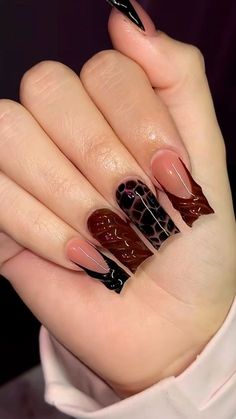 Brown Sets Nails, Pink Tip Nails, Tapered Square Nails, Acrylic Toe Nails, Punk Nails, Spring Nail Designs, Brighter Days