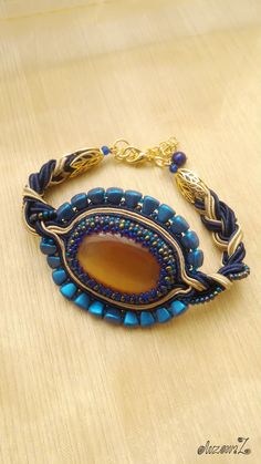 Sunny soutache bracelet, Cats Eye Stone. Gift for her, handmade. Soutache Bracelet, Cats Eye Stone, Cats Eye, Jan 1, Eye Stone, Braided Bracelets, Estonia, Arm Band, Gift For Her