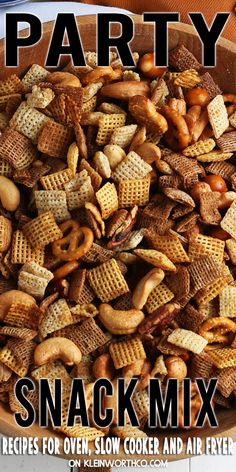 the cover of party snack mix