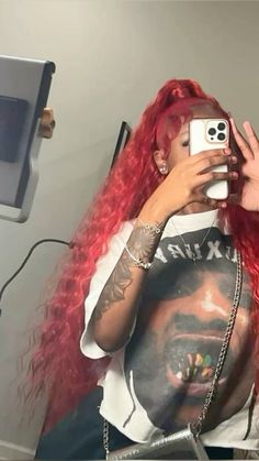 Red Flip Over Quick Weave, Red Hairstyles Black Women, Red Quick Weave Hairstyles, Red Ponytail Hairstyles, Red Hair Hairstyles, Red Hair Ponytail, Red Ponytail, Redhead Hairstyles, Quick Weaves