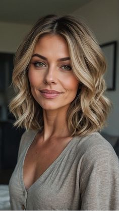 Effortless Mom Haircut Ideas for Short Hair - Inspire Inlet Beachy Waves Medium Length Wedding, Fall 2024 Hair Color Blonde, Fun Mom Haircuts, Side Swept Hairstyles Short Hair, Fall Haircuts 2024 Short, Short Bob Haircuts Side Part, Celebrity Hairstyles 2024, Side Swept Short Hair, Short Fall Blonde Hair