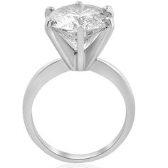 a princess cut diamond engagement ring on a white background, with the center stone set in 18k white gold