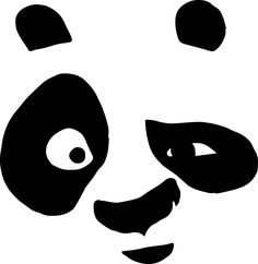 a panda bear's face is shown in black and white