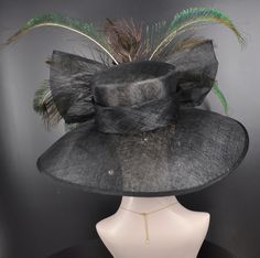 Top Hat With Feather Trim For Royal Ascot Evening, Feather Trim Top Hat For Royal Ascot Evening, Evening Top Hat With Feather Trim For Royal Ascot, Fitted Evening Top Hat With Feathers, Elegant Adjustable Top Hat With Feather Trim, Formal Top Hat With Feathers For Royal Ascot, Formal Feathered Top Hat For Royal Ascot, Feathered Top Hat For Royal Ascot And Formal Occasions, Oaks Day