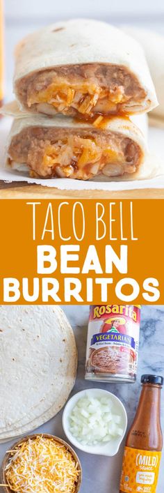 taco bell bean burritos with salsa and sour cream