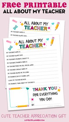 free printable teacher appreciation gift for teachers