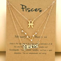 New Pisces Sign Gold Necklace It's A Triple Stranded Necklace With The Sign Pisces, Gold & Pearl Part, And Pisces In Gold Zodiac Necklace Scorpio, Pieces Zodiac, Scorpio Star, Astrology Birthday, Scorpio Necklace, Alphabet Symbols, Best Zodiac Sign, Astrology Necklace, Diamond Jewelry Set