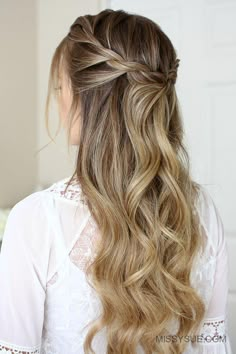 Easy Rope Braid, Rope Braid Hairstyles, Rope Braided Hairstyle, Rambut Brunette, Rope Braid, Prom Hairstyles For Long Hair, בר מצווה, Wedding Hair Inspiration, Penteado Cabelo Curto