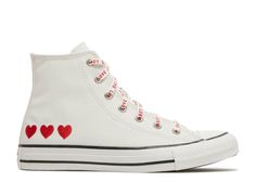 Heart Converse, Embroidered Converse, Flight Club, Embroidered Heart, Glass Slipper, Chuck Taylor All Star, Chuck Taylor, Chuck Taylors, White Vintage