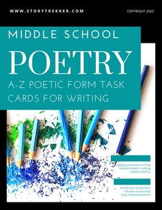 the middle school poetry task cards for writing