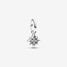 Bring a dash of cosmic energy to your look with the Pandora ME Star Mini Dangle Charm. This sterling silver eight-pointed star features five sparkling stones and microbeads on one side, with a microbead pattern on the reverse side. As a symbol of renewal, dreams and a guiding light, this star can take on any meaning you or a loved one gives it. Can only be styled on openable links. - Pandora ME Star Mini Dangle Charm - Sterling silver / Cubic Zirconia / Clear Pandora Star Charm, Pandora Star, Pandora Me, Eight Pointed Star, Pearl Diamond Jewelry, Pandora Essence, Custom Charm Bracelet, Disney Earrings, Rose Gold Plated Ring