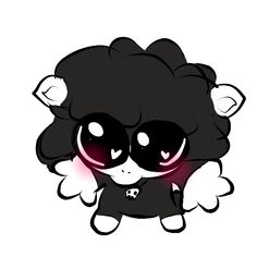 an animal with big eyes and black hair