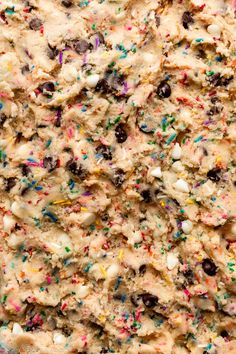 sprinkles and chocolate chip cookies are mixed together in this cookie dough mixture