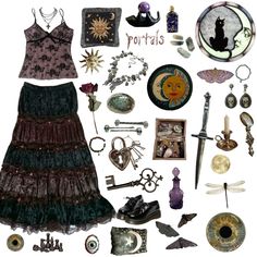 #outfits #whimsigoth #witchy Witchy Thanksgiving Outfit, Witchy Hippie Outfits, Psychic Outfit, Witchy Academia Outfit, Whimsigoth Outfits Casual, 90s Witchy Outfits, Outfits Whimsigoth, Modern Witch Outfit, Whimsigoth Outfits