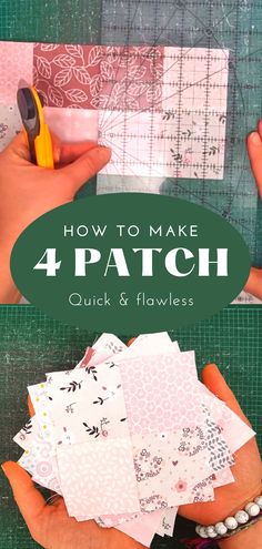 Quilting for beginners: four patch block tutorial Four Patch, Quilting Tips, Tutorial Video, Quilting Crafts, Quilt Making, Quilt Sewing, Sewing Tutorials, Quilt Blocks, Quilting