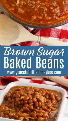 brown sugar baked beans in a casserole dish