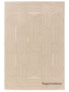 a beige rug with wavy lines on it