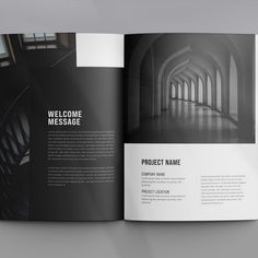 Architecture Portfolio with black and white Magazine Template Architecture Portfolio Cover Page Design, Luxury Brochure Design, Black And White Magazine, Portfolio Layout Template, Black Portfolio, Essay Layout, Architecture Portfolio Template, Internship Report, Architecture Brochures