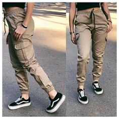 Pants Women Outfit, Cargo Pants Women Outfit, Celana Jogger Wanita, Looks Hip Hop, Jogger Pants Outfit, Cargo Pants Outfit, Women Outfit, Tomboy Fashion, Tshirt Outfits